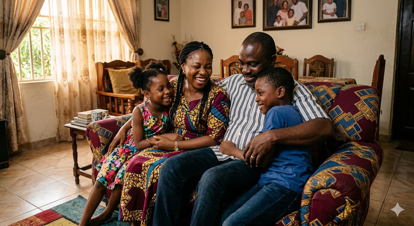 Nigerian family at home